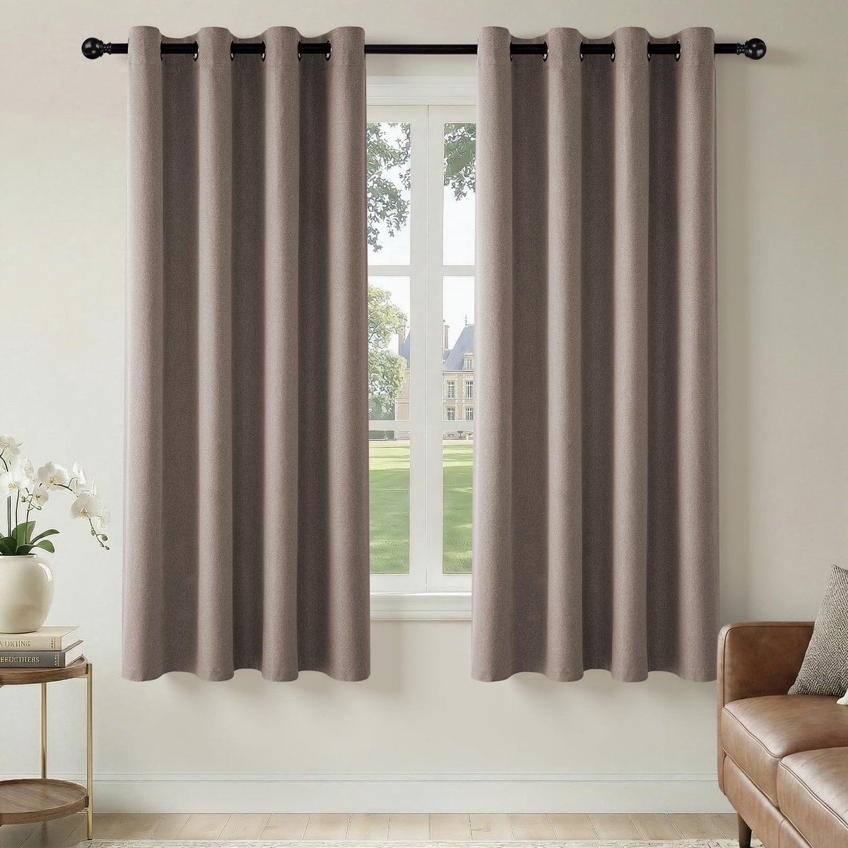100% Blackout Gordijnen - Linnen Look met Eyelets voor Slaapkamer en Woonkamer
