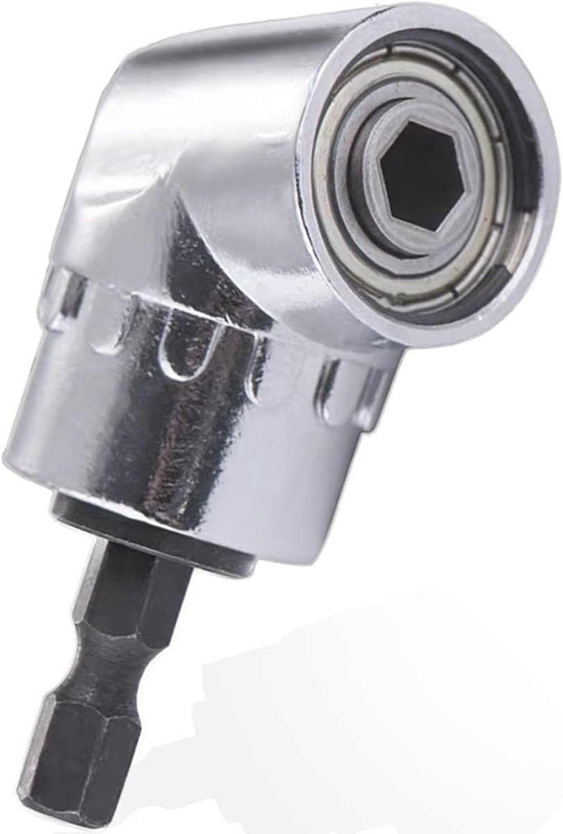 105° Haakse Booradapter, Schroevendraaier Boorhulpstuk, Met 1/4" Zeskantschacht en Magnetische bit voor Schroeven en Boren in Krappe Hoekjes