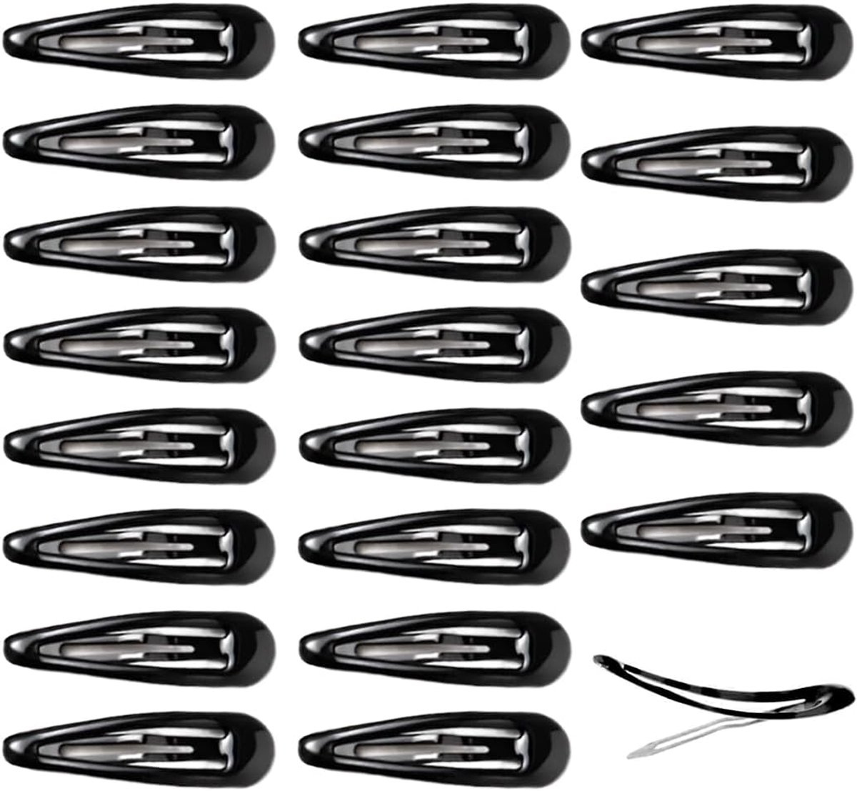 20 stuks grote haarspelden voor dames, 5 cm, metalen clip voor dik, dun en fijn haar voor het maken van vrouwelijk haar (zwart)