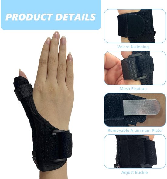 omkeerbaar, duimbrace, duimbrace met twee metalen spalken voor carpale kanaal, artritis, tendinitis en verstuikingen (rechter- of linkerhand) — afbeelding 5