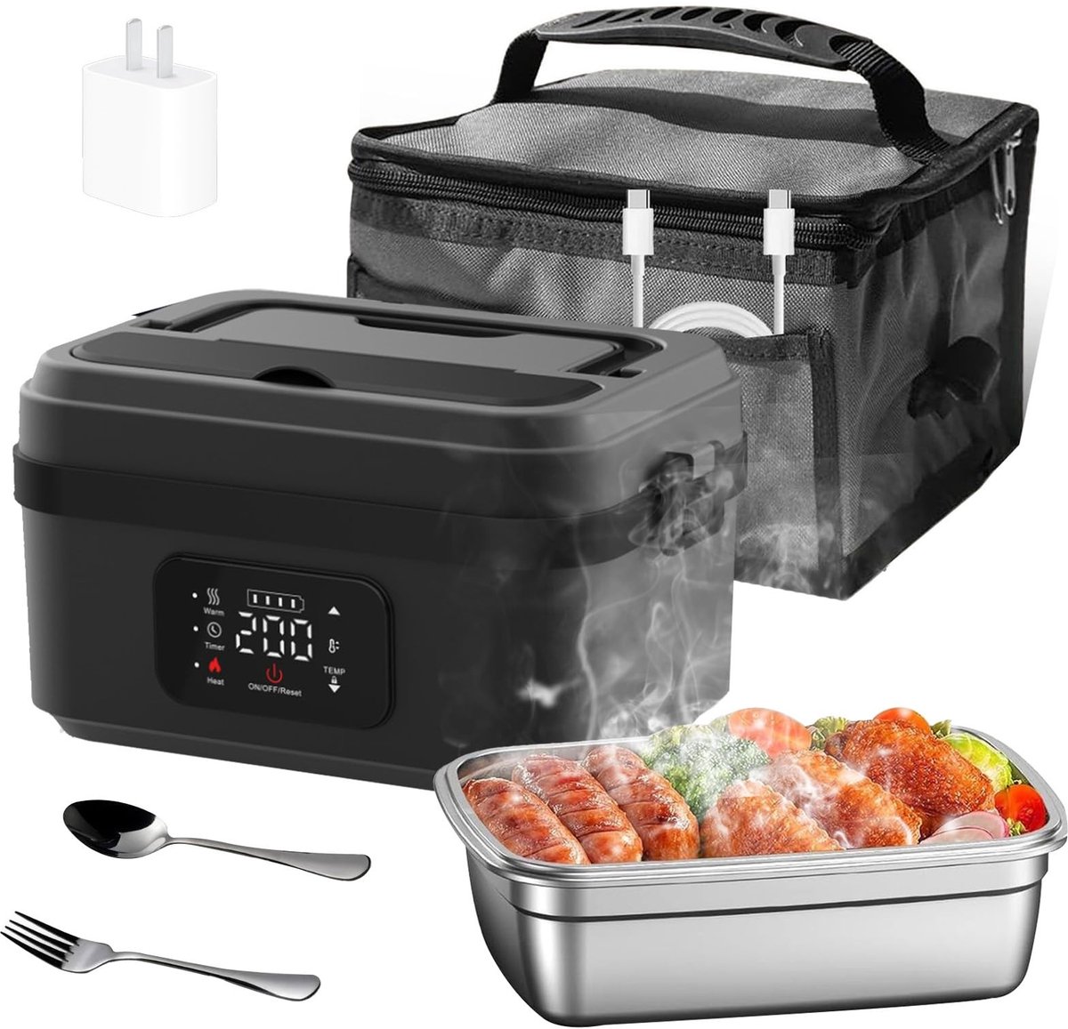 Omgoods - Oplaadbare Verwarmde Lunchbox met 1L Capaciteit