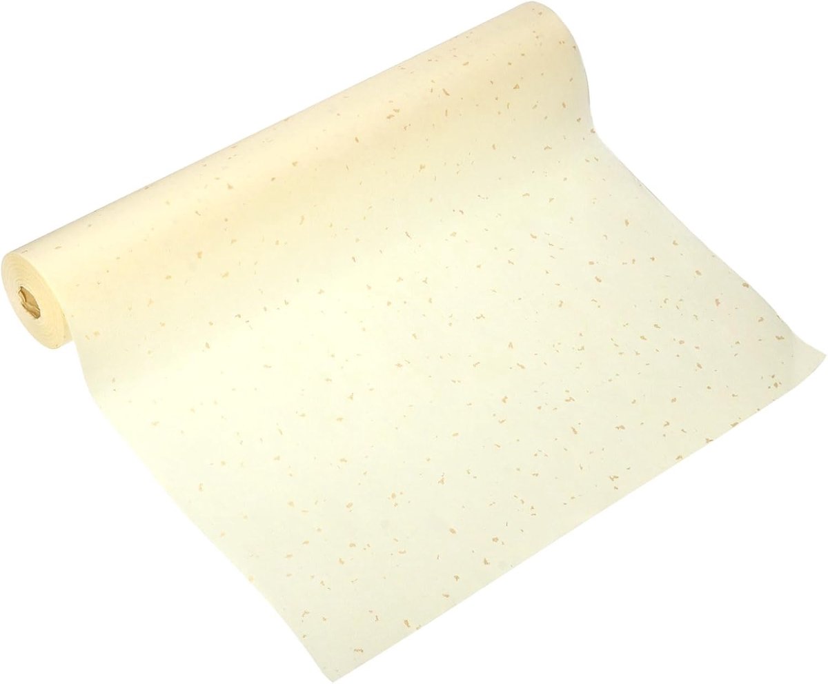 Xuan Papierrol, 65,6 Ft x 13,8 inch Chinese kalligrafie oefenpapier met gouden punt Chunlian Duilian rijstpapier koppelingen voor kalligrafie praktijk, lichtgeel