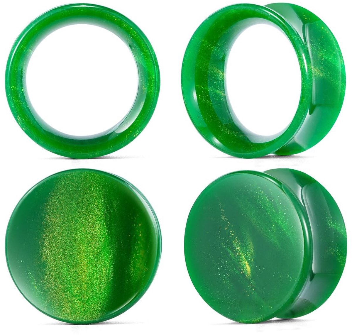Omgoods - Set van 2 paar kleurrijke acryl oordopjes en tunnels voor piercings