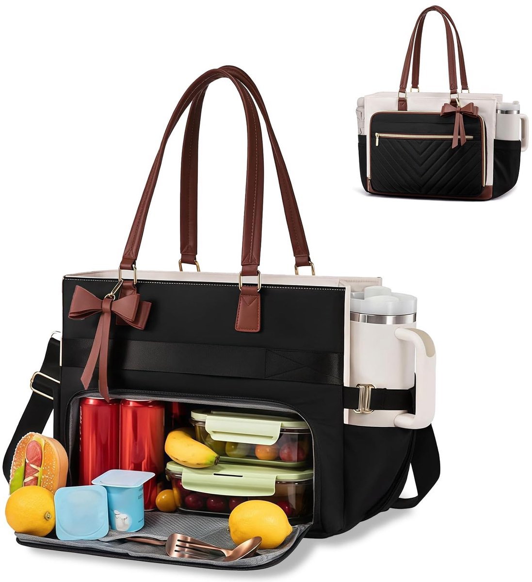 Omgoods - Schoudertas met Lunchbox voor Dames, Ideaal voor Werk en School