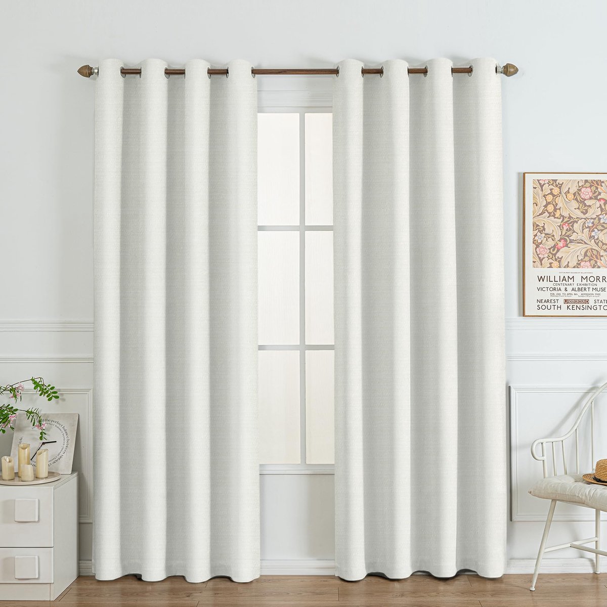 Omgoods - Gordijnen Wolkenwit met Plooiband - Set van 2, 225 cm Hoog, 140 cm Breed