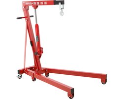 Professionele Werkplaatskraan / Motortakel – 1000 kg – Inklapbaar – Maximale Hefhoogte 210 cm – Met 6 Metalen Wielen