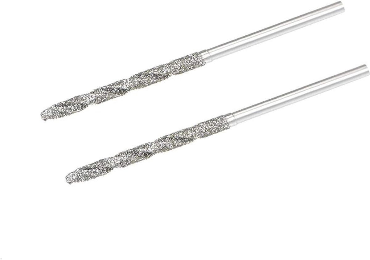 sourcing map 2 stuks diamant spiraalboren sneldraaistaal HSS 1,7 mm voor glazen schelpen stenen tegels