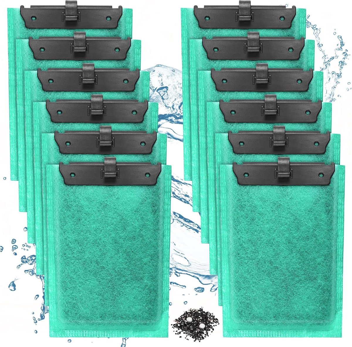 12 stuks reservepatronen, compatibel met Tetra EasyCrystal 250/300 | Vervangende filterpatronen, binnenfilter voor aquarium, bevat actieve kool en zeoliet