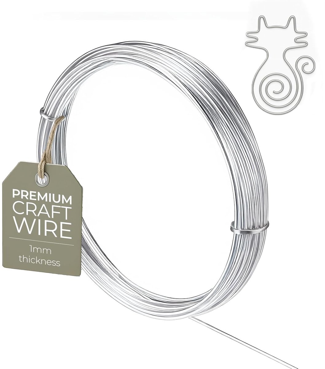 Draad van 1 mm - Buigzame knutseldraad voor sieraden, stopanimatie, kleimodellering, armaturen en bonsai, 10 meter