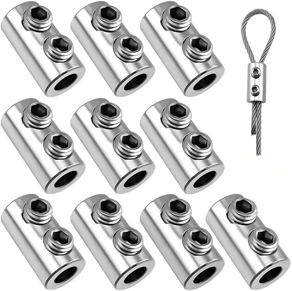 10 stuks kabelclips, broeikas met kap voor kabels van 1,5 tot 2 mm, kabelklem voor metalen kabel, duplex clips, broeikas, kabel