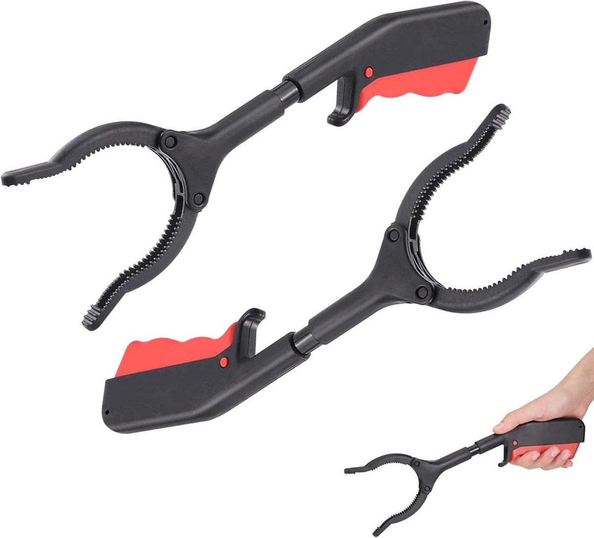 2 stuks grijptang voor senioren, 29 cm grijper voor senioren, korte molengrijper, vuilnistanggrijper voor volwassenen en kinderen, grijptang, draagbare afvaltang, grijparm voor senioren, tuin, grijper