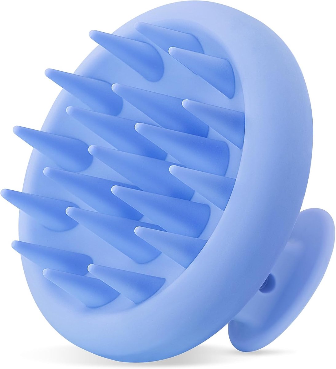 Haarmassageborstel van siliconen, haarmassageborstel met zachte borstels, geïntegreerd siliconen design, shampooborstel voor nat en droog haar, blauw