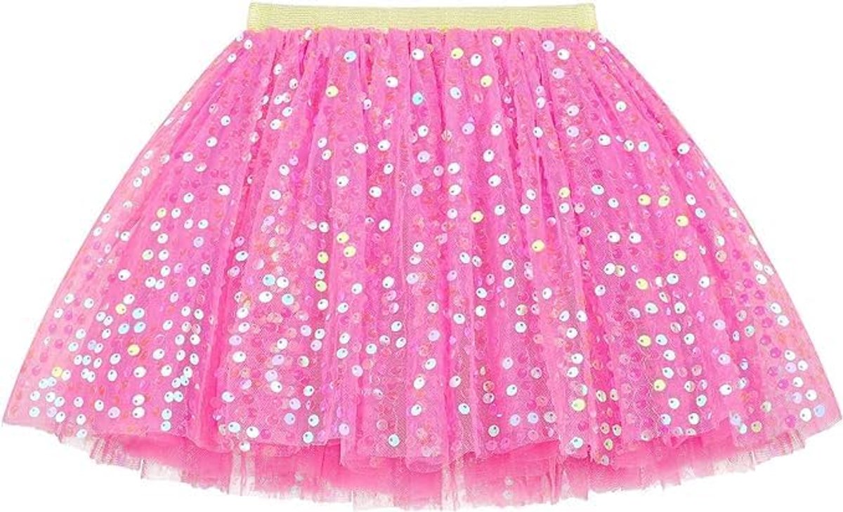 rok voor meisjes en kinderen, zachte peuters, baby, prinsessenrok, fonkelende pailletten, minirok, 3 gelaagde ruches, dans, balletrok, jurk voor verjaardag, party, kleding, 2 - 6 jaar