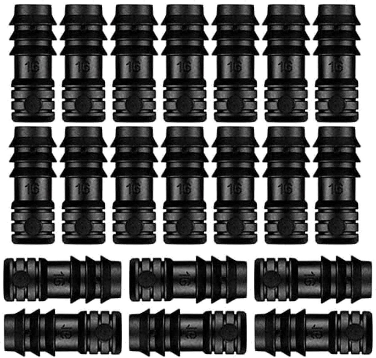 20 stuks slangconnectoren voor 16 mm irrigatiesysteem, basicon irrigatieaansluiting voor slangen voor 16 mm tuin, druppelsproeiers, eindkappen