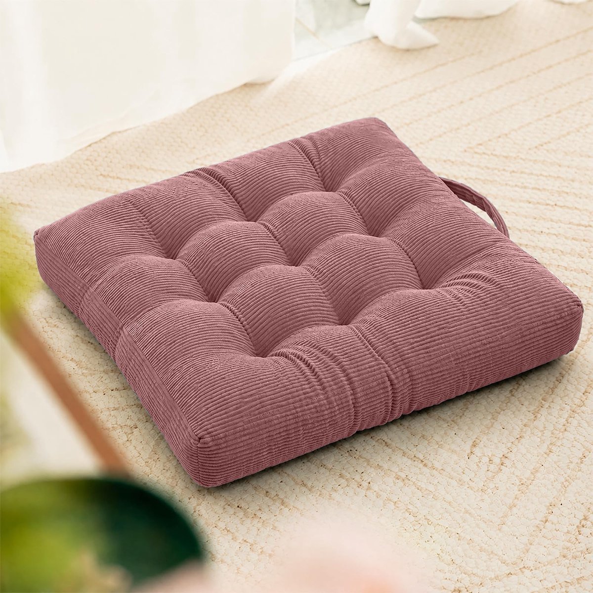 Omgoods - Roze Vloerkussen - 40 x 40 cm Dikke Zitkussen