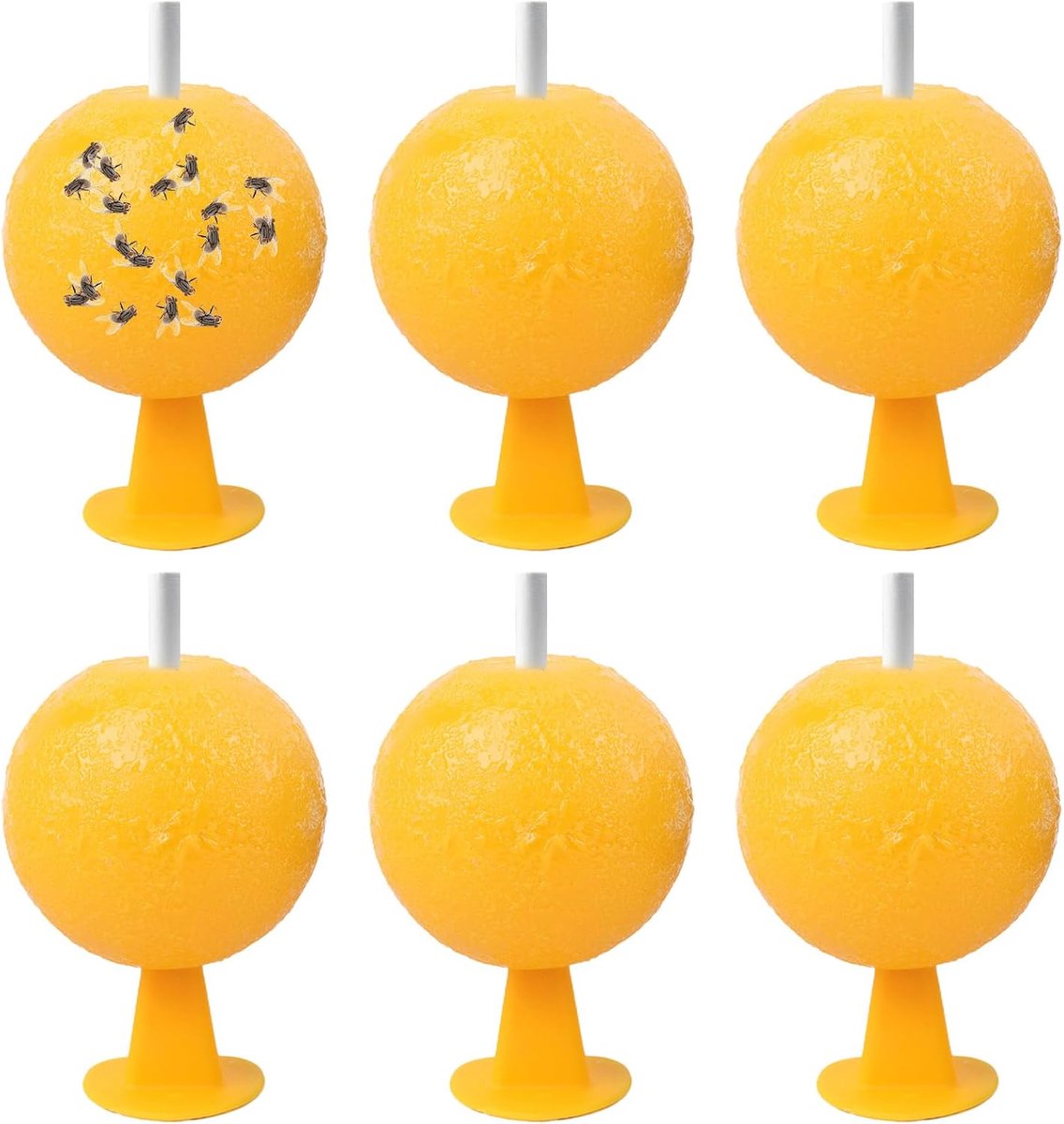 6 stuks fruitvliegenval voor keuken, fruitvliegenval, fruitvliegenval, hoge viscositeit, duurzaam en niet giftig, water- en zonwering, geschikt voor fruittuinen, balkons, keukens, restaurants