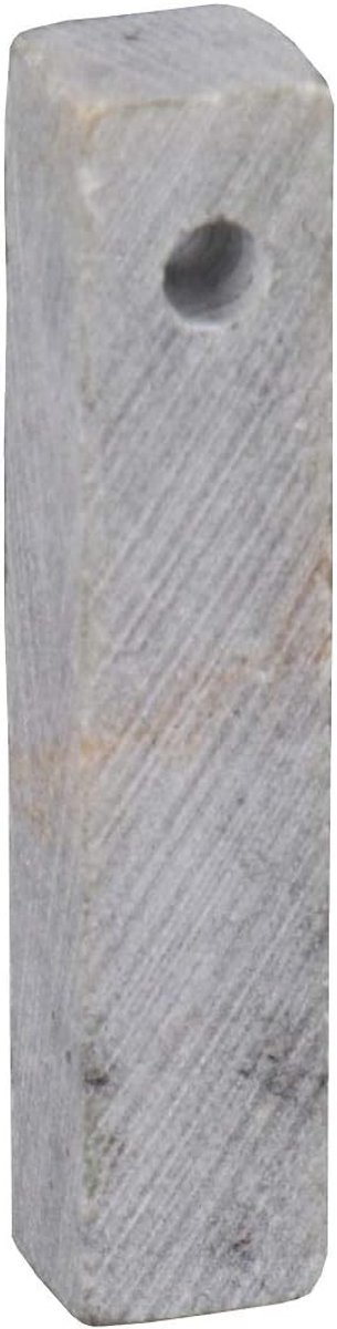 79409 speksteen onbewerkt met gat, staafjeshanger in de kleur lichtgroen, met 4 mm gatboring, ca. 5 x 1 x 1 cm groot, van zacht gesteen, ook ideaal voor kinderen, kleurrijk, één maat.