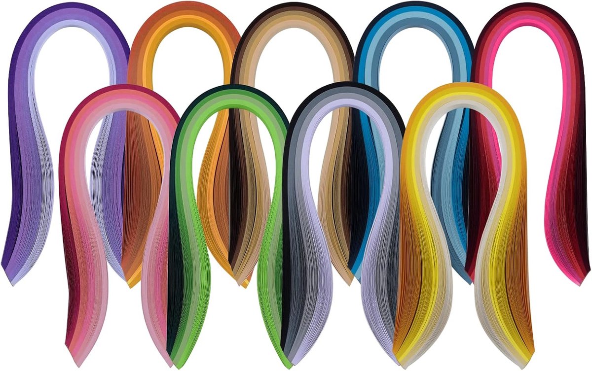 Papier voor 36 Kleuren 900 Strips Papier Quilling Set met Quilling Papier Strips 5mm x 39cm voor DIY Quilling Papier Kunst en Ambachten Kaartontwerp (5mm)