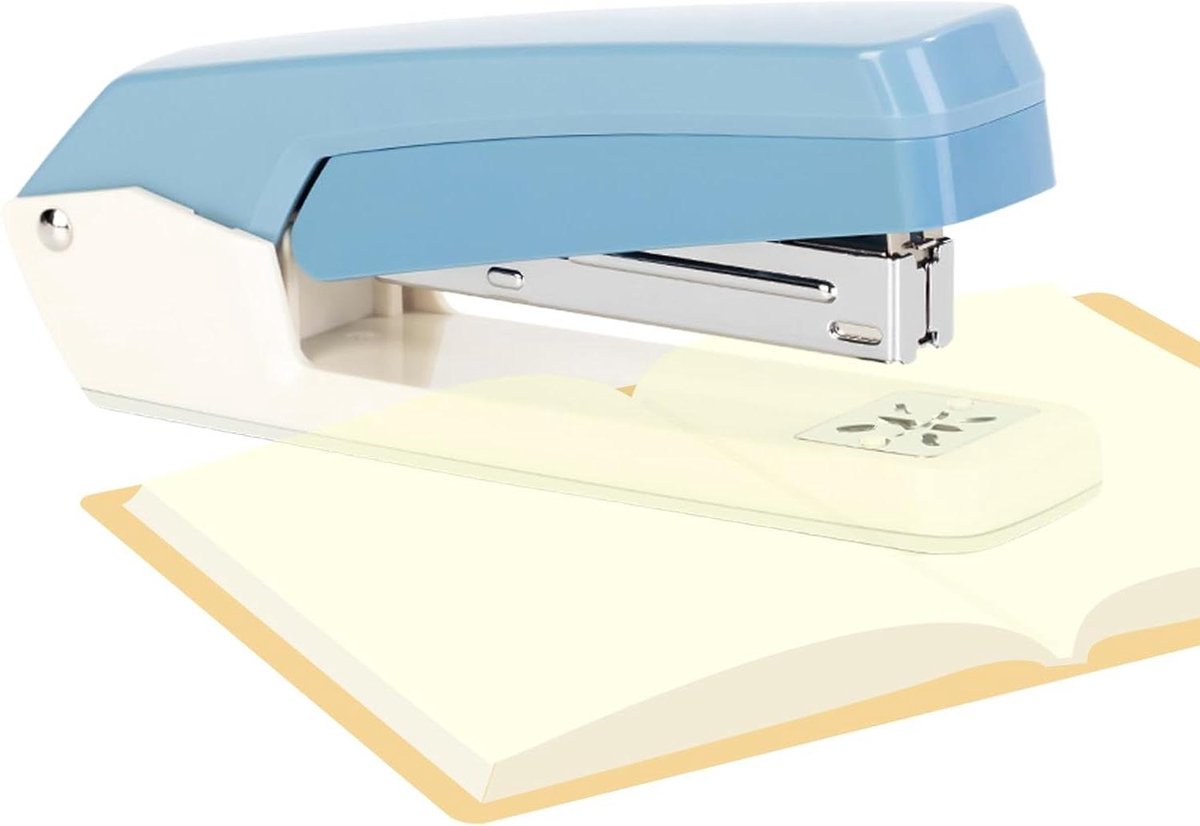 Draaibare Nietmachine - Lange Arm Nietmachine Bureau - Verpakken Boekbinden - 360 Graden Aanpasbaar - 15.5 cm - Blauw