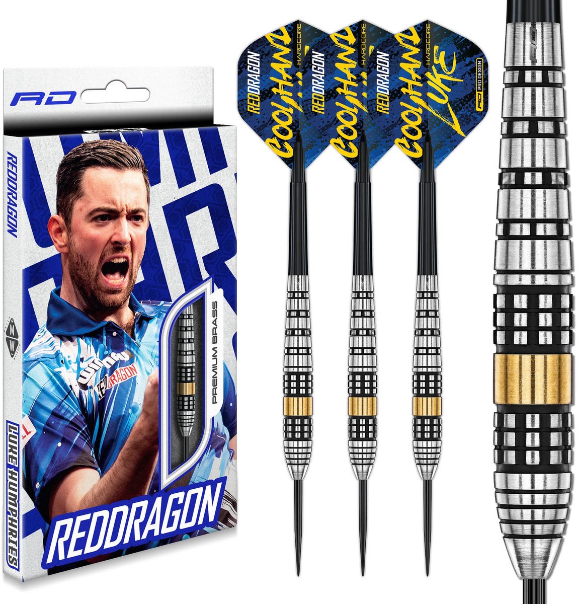 Red Dragon Luke Humphries Brass Signature Edition - Dartpijlen
