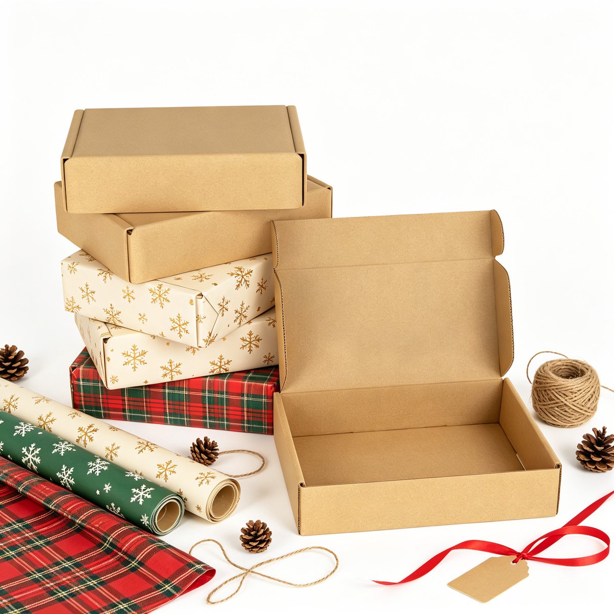 Froadp Verpakking van 60 verpakkingsdozen, opvouwbare kartonnen dozen en transportdozen, eenvoudig op te vouwen, stevige constructie, geschikt voor transport, verhuizingen, opslag en cadeauverpakkingen. Grote brieven - bruin - 20 x 15 x 5 cm