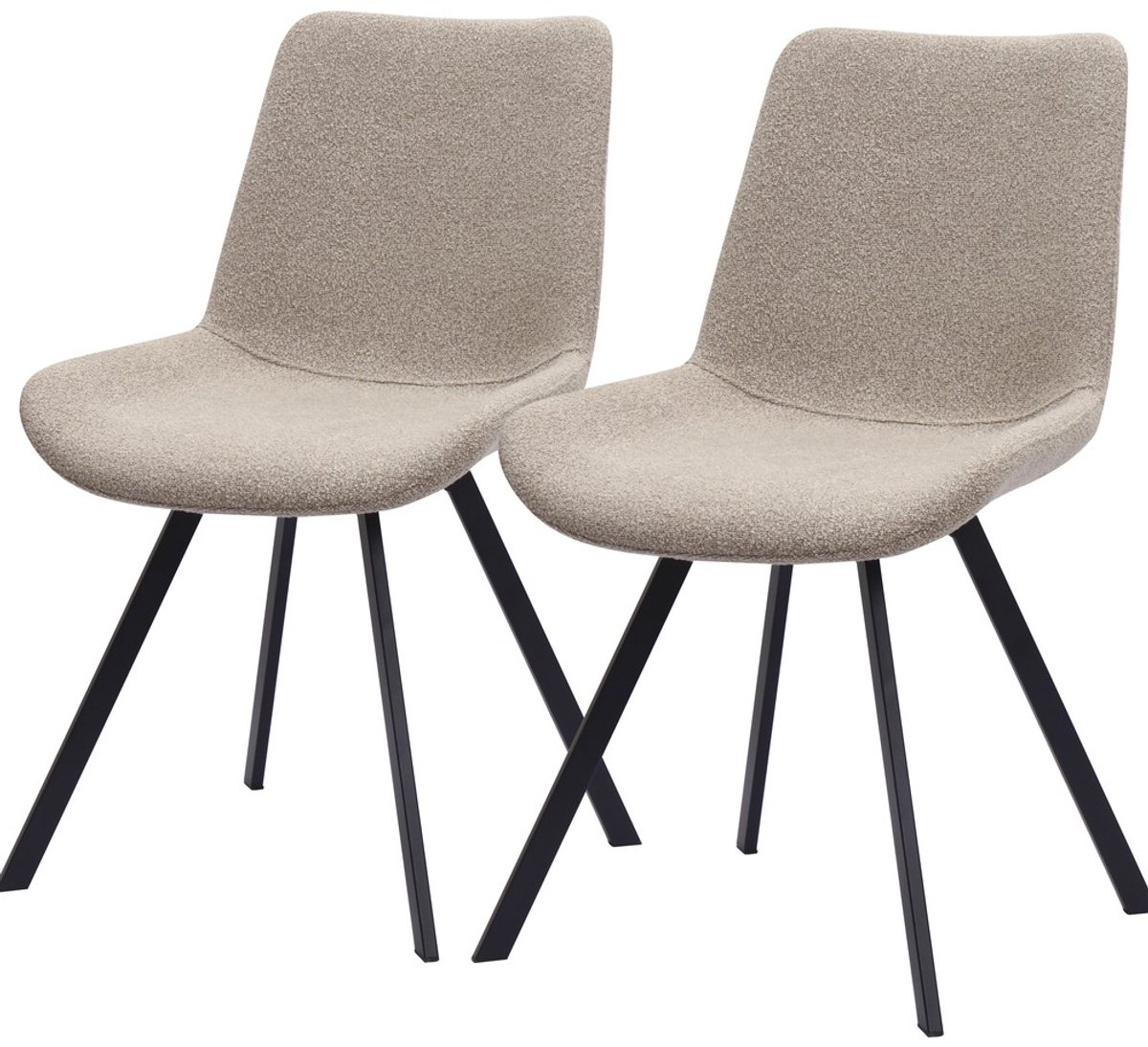 Pugsdrly Moderne draaibare eetkamerstoelen met stoffen bekleding en metalen poten (set van 2) – twee kleuren