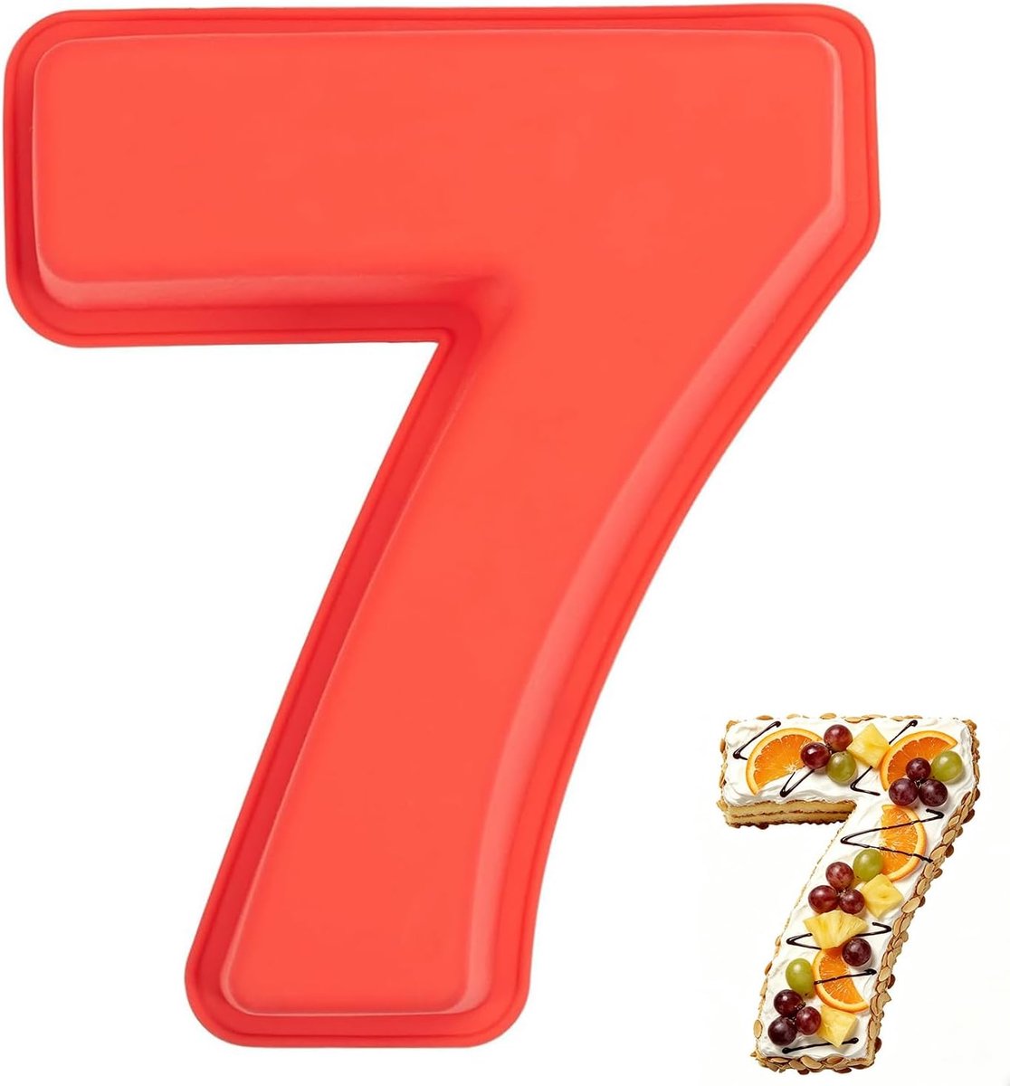 bakvorm nummer 7 groot, bakvorm cijfers, cijfers bakvorm | Taartvorm siliconen, anti-aanbaklaag, 3D Number Cake, DIY taartvorm, voor kinderverjaardag, bruiloft, jubileum