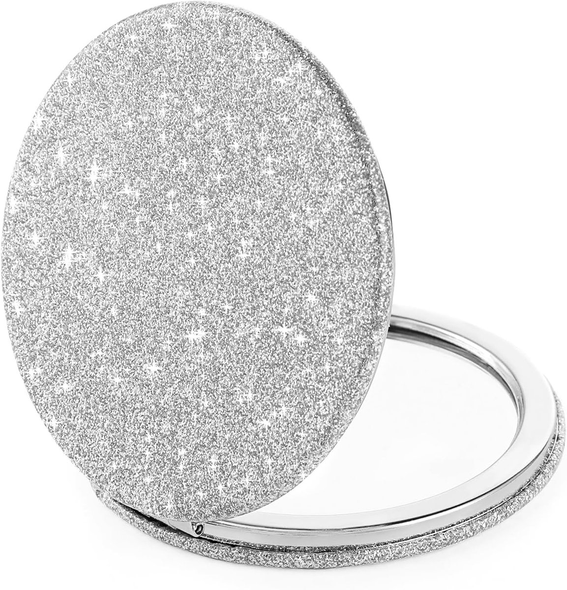 Kleine glitter compacte spiegel, opvouwbare zak make-up spiegel