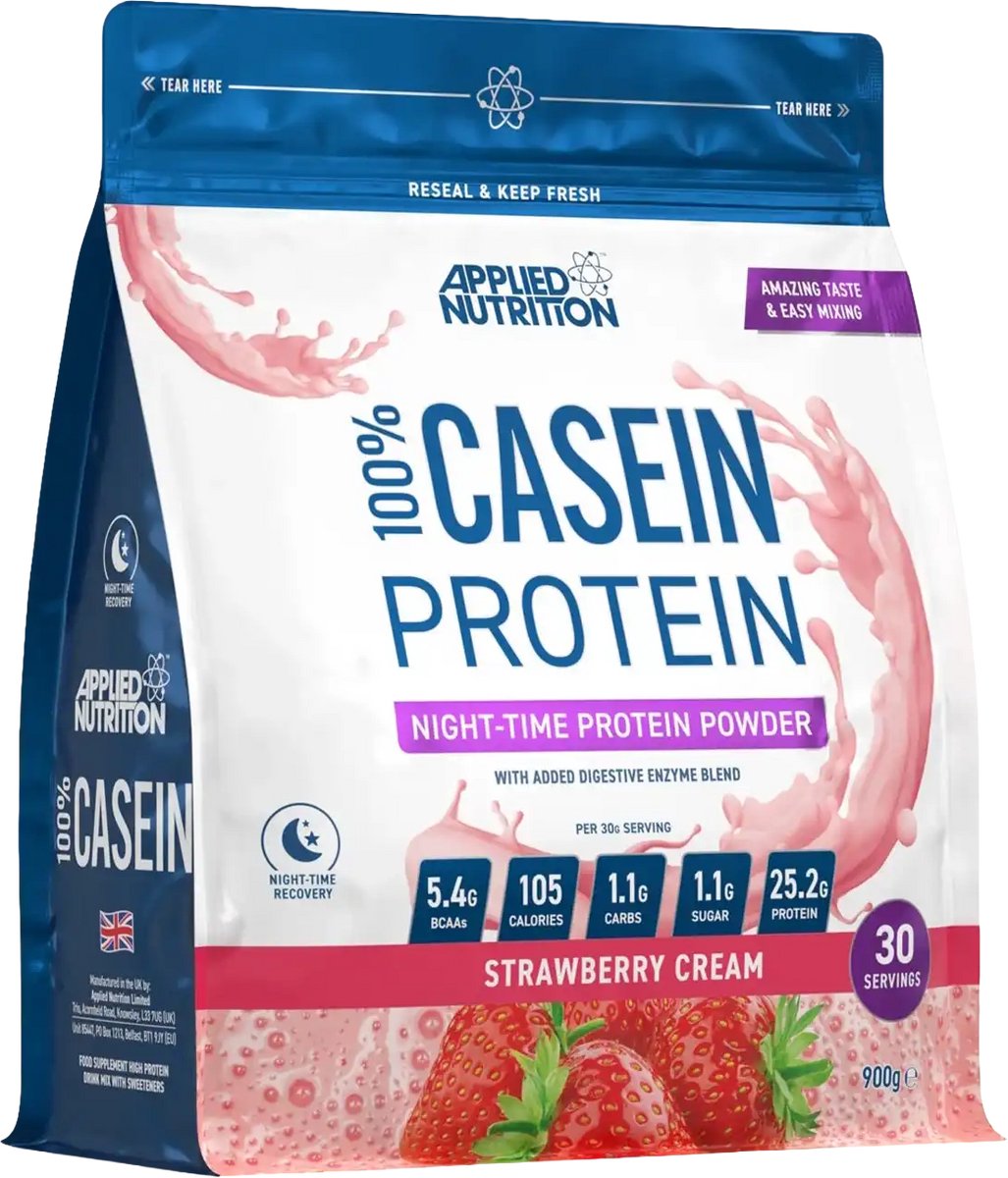 100% Casein Protein - 900 g - Strawberry
