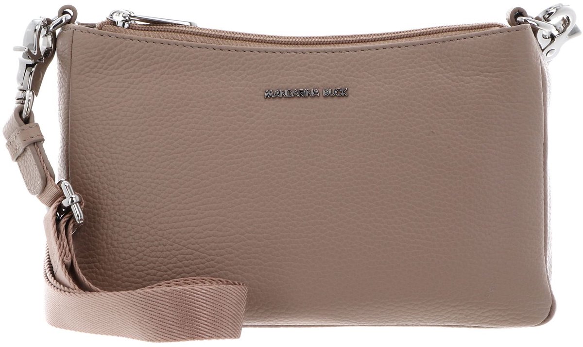 MANDARINA DUCK Leren schoudertas Mellow Leather Pochette Warm Taupe