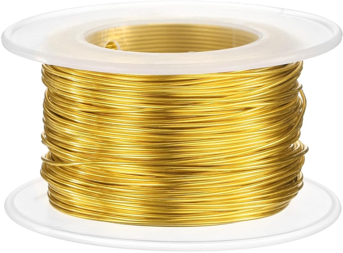 Draad Aluminiumdraad 0,8 mm x 30 m (D x L) Flexibel buigbare alu-draad Metaal sieradendraad Bloemendraad voor sieraden maken, modelleren, knutselen DIY, Geel