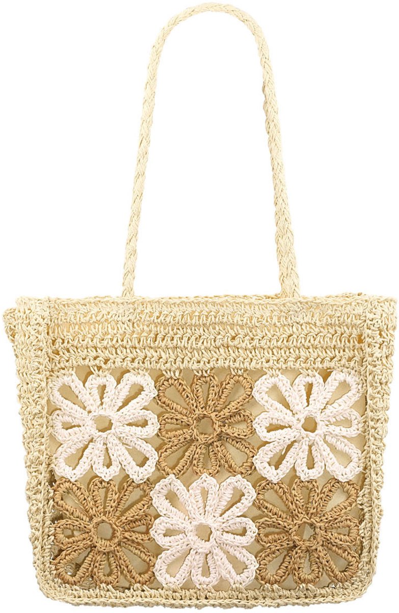 Strandtas Flower Off-White