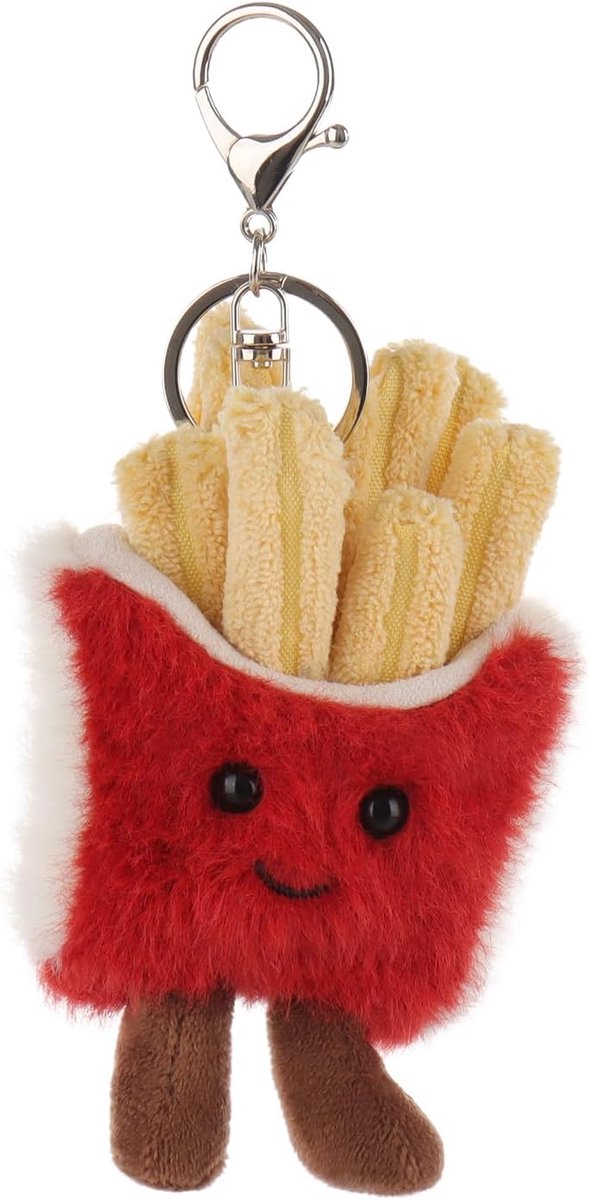 Lamb Friet voedsel voedsel pluche sleutelhanger, 9 cm