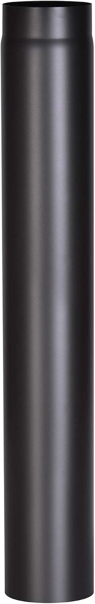 R150/1 kachelpijp van 2 mm dik staal (rookbuis) in 150 mm diameter, voor kachels en haarden, Senotherm, zwart, 1000 mm lang | FIREFIX Senotherm coating, schoorsteenpijp, ovenaccessoires, uitlaatpijp voor kachel, vuurplaats, hittebestendig, robuust