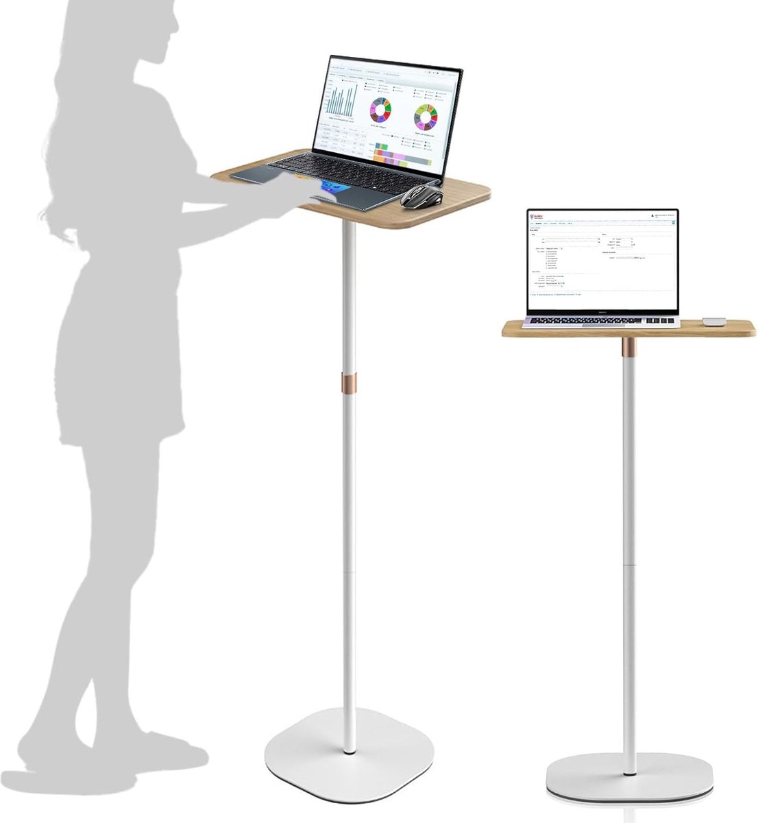 Sta-bureau, in hoogte verstelbaar bureau, 46-120 cm, verstelbaar