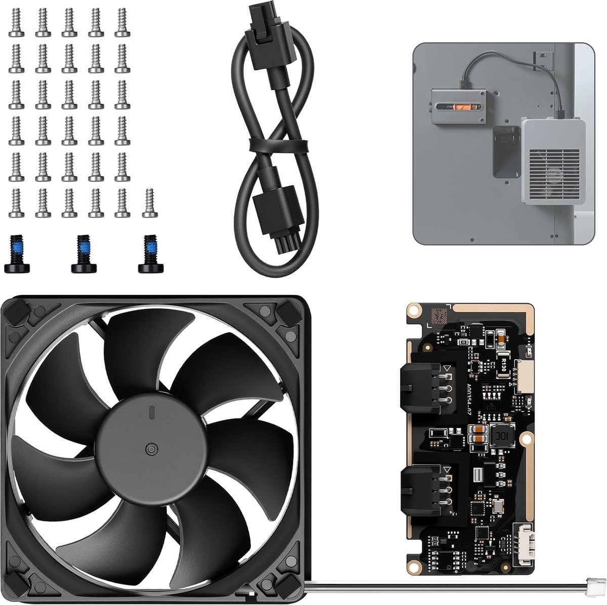 afvoerventilatorset, compatibel met Bambu Lab P2S met AMS, actieve ventilatie, uitlaatventilatorsysteem voor 3D-printers, voor ABS, ASA, nylon filament, 3D-printeraccessoires, geavanceerde