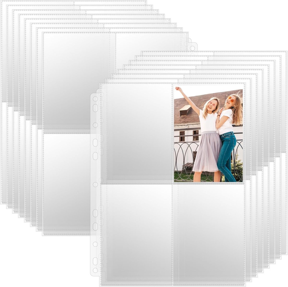 50 Stuks 400 Vakken 14 x 10cm A4 Fotohoezen,Transparante