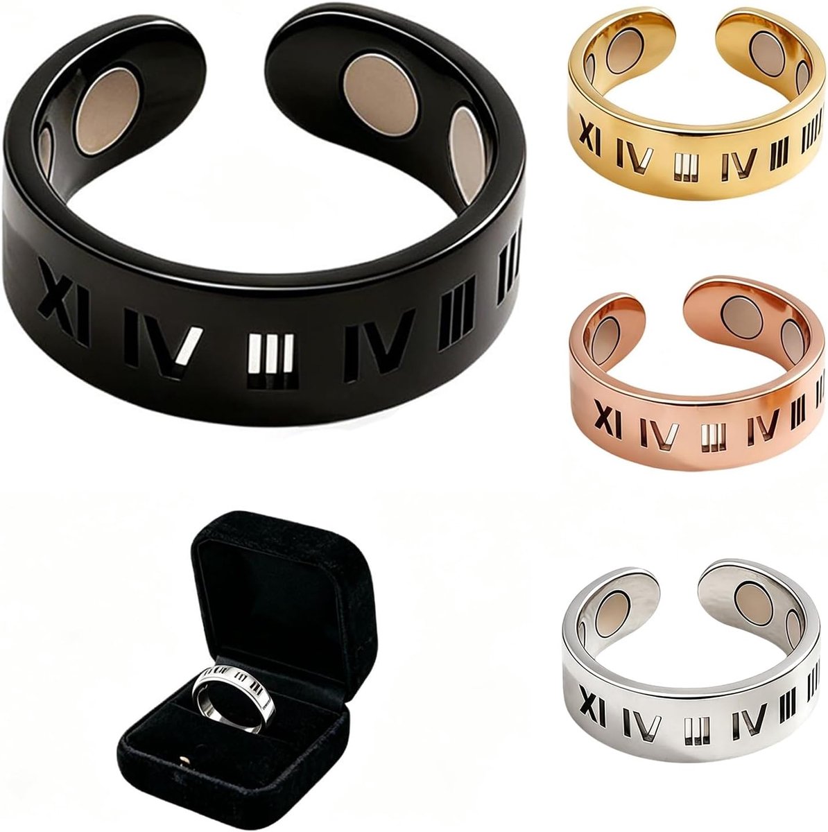 Ring voor welzijn, ondersteuning bij opvliegers en nachtelijk zweten, perfect voor dagelijks gebruik, zwart