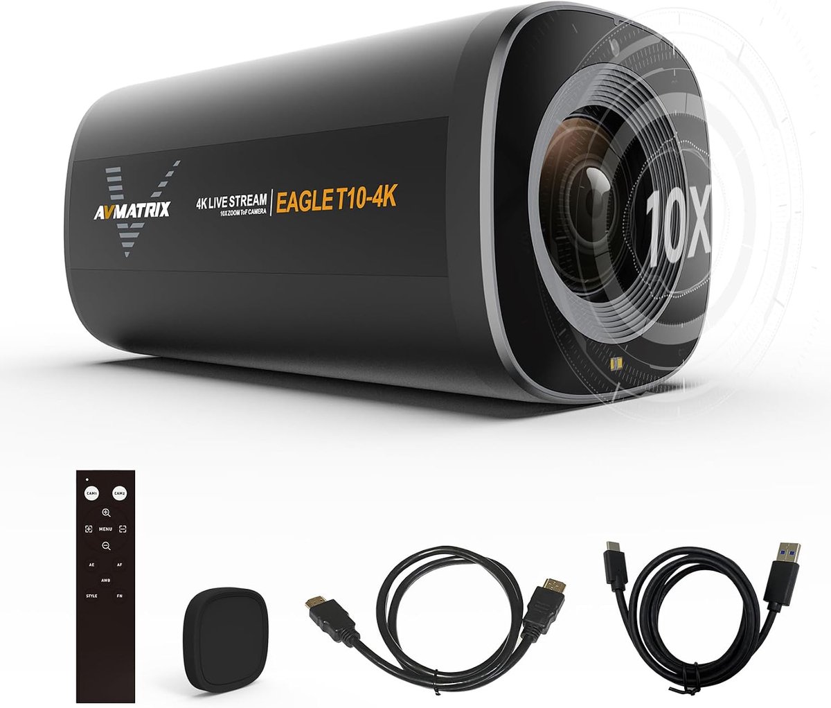 SnelShoppen - 4K Live Stream Camera T10, 10X Optische Zoom Webcam voor Facebook, YouTube en Twitter, USB3.0 & HDMI, Echt Tijd Streaming Media