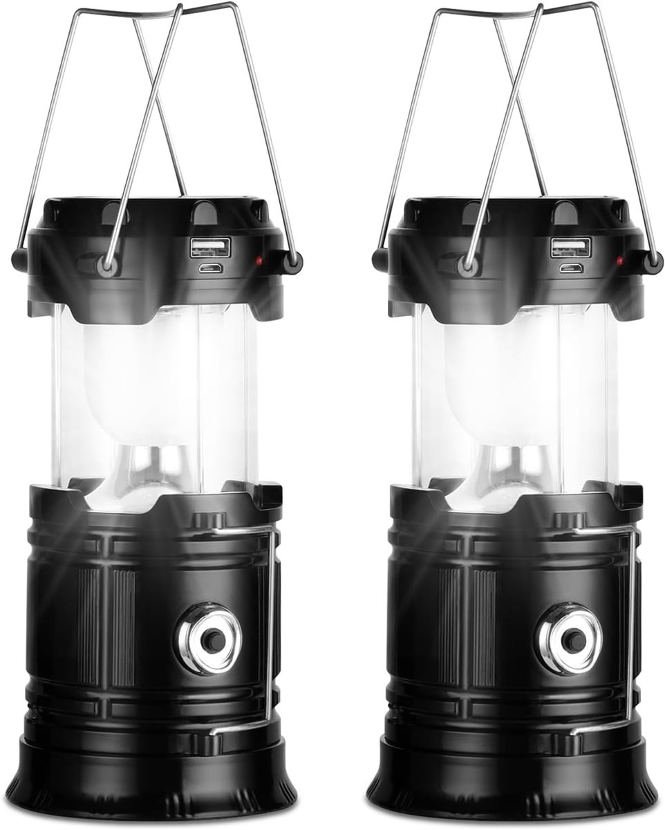 PQETBV Draagbare Led Camping Lamp, Zonne-energie Vouwen Lamp, Oplaadbare Camping Lantaarn voor Wandelen, Camping - ShopVlot