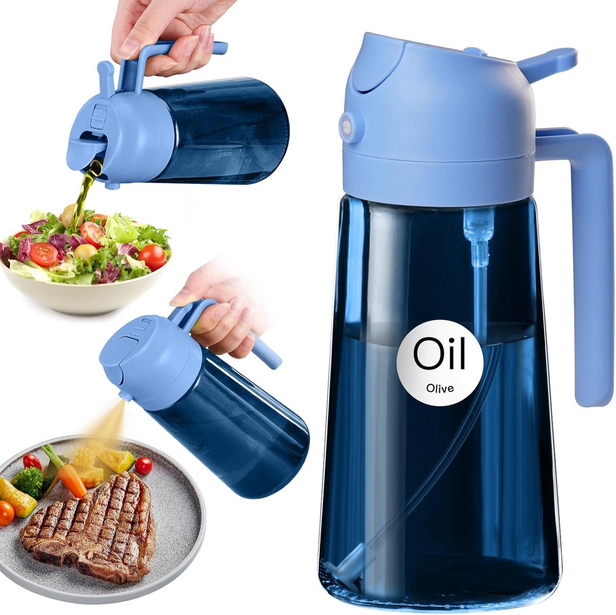 470 ml, ondoorzichtige oliesproeier om te koken, 2-in-1