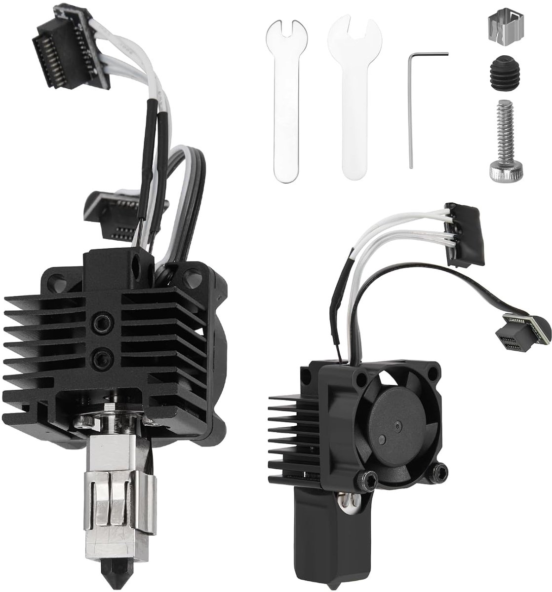 Steel Hotend Kit met ventilator voor Bambu Lab P1P/P1S 3D-printer, thermistor, keramische verwarming, 0,4 mm mondstuk,