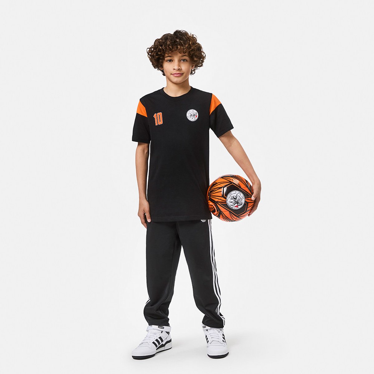 Ajax-t-shirt zwart oranje junior