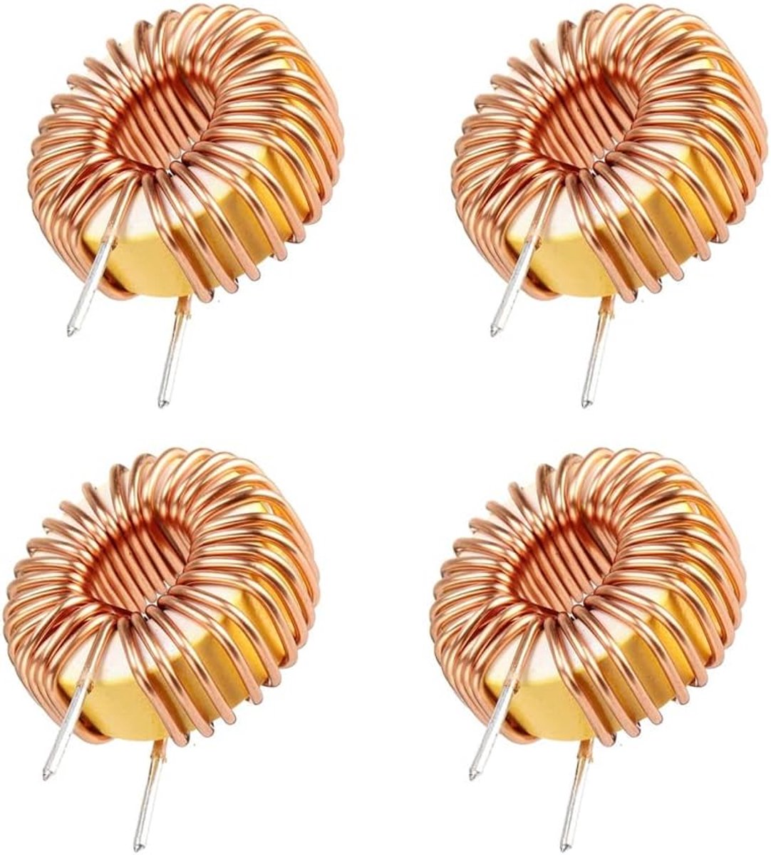 4 stuks verticale toroïd-inductie, enkellaags gewikkelde draad, inductiviteitspoel, 100 uH 15 A