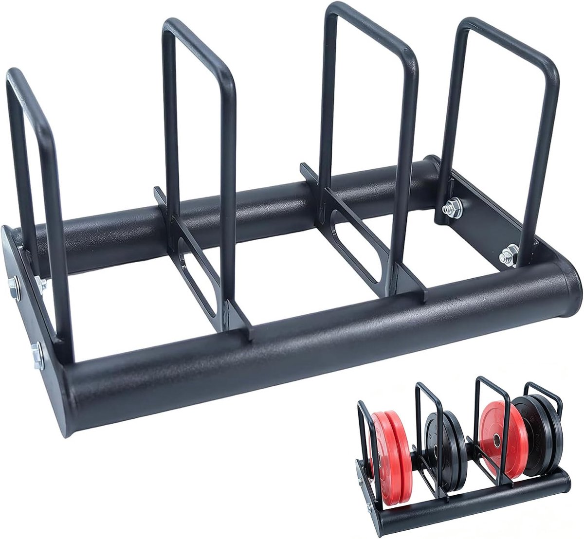 Dumbbell Stand met Verdeler - 300 kg Belastbaar - Vrijstaand Gewichtplaten Rek - Perfect voor Thuisgym - ShopVlot