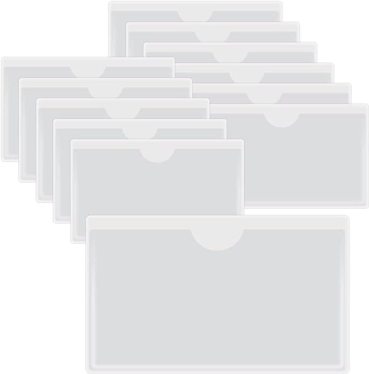 12 Stuks Transparante Etikettenhouder,voor supermarkten-9x5cm PVC,met