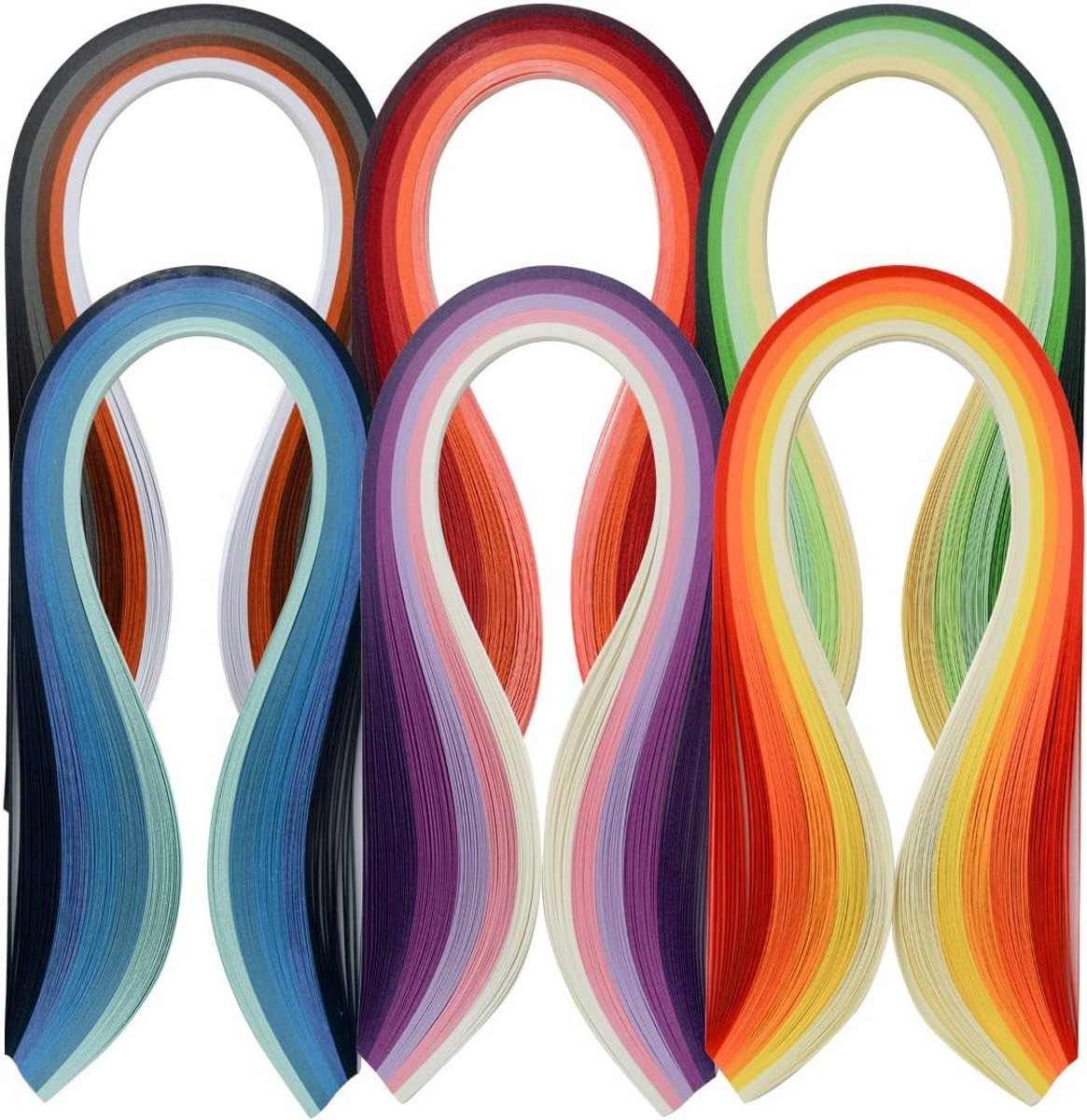 Papieren quilling set 600 strepen 30 kleuren 39 cm lengte/stroken papierbreedte 3 mm