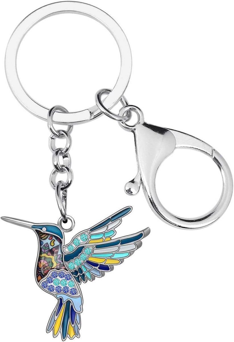 Leuke kolibrie sleutelhanger sleutelhanger vogel hanger portemonnees tas decoratie voor vrouwen meisjes