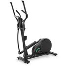 Zwarte VirtuFit crosstrainer CTF3000, schuin van voren gezien, met groene gloed op het vliegwiel.
