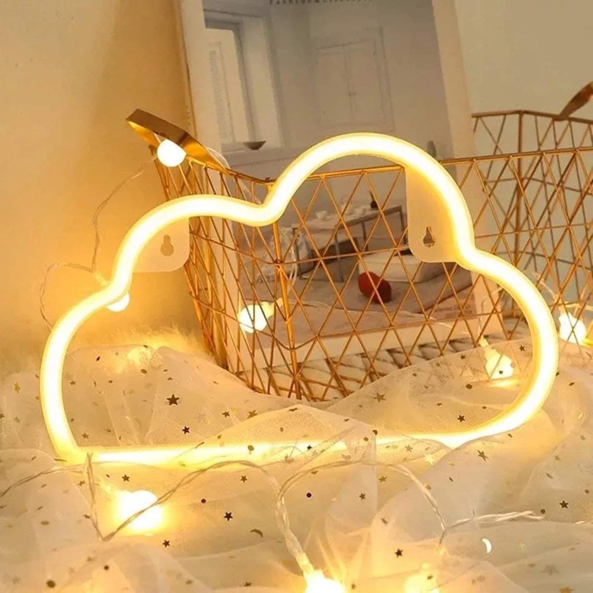 SnelShoppen - Taeku Neon Licht 3D Wanddecoratie Lamp Neon Sign LED Lichten Nachtlamp voor Slaapkamer Verlichting Feestdecoratie Kinderkamer (Wolk Wit)